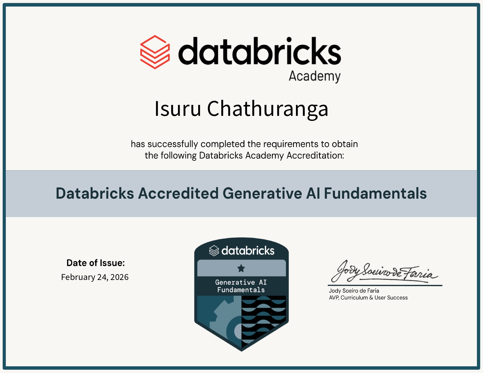Databricks Accredited Generative AI Fundamentals - Databricks